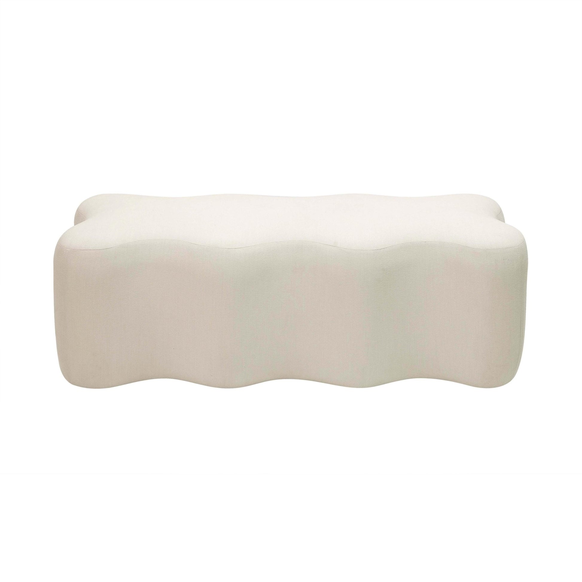 Archie Upholstered Bench in Cream Linen - Skandi London