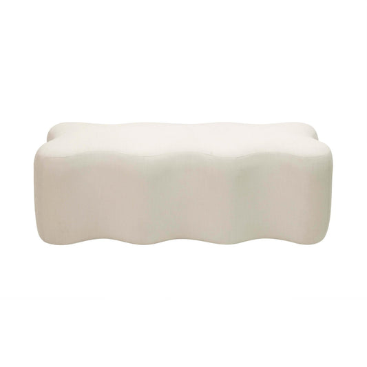 Archie Upholstered Bench in Cream Linen - Skandi London