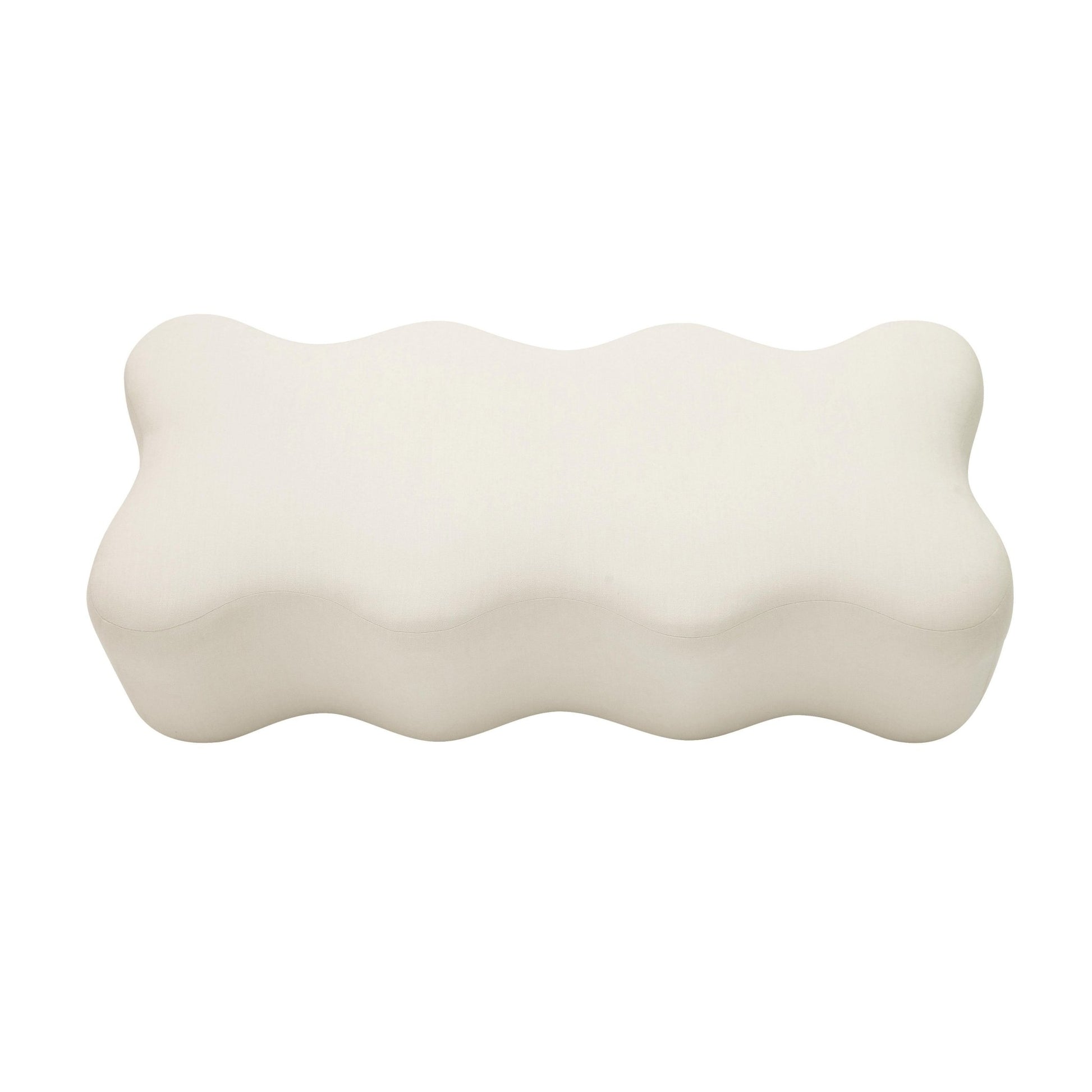 Archie Upholstered Bench in Cream Linen - Skandi London
