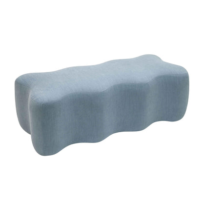 Archie Upholstered Bench in Faded Blue Linen - Skandi London