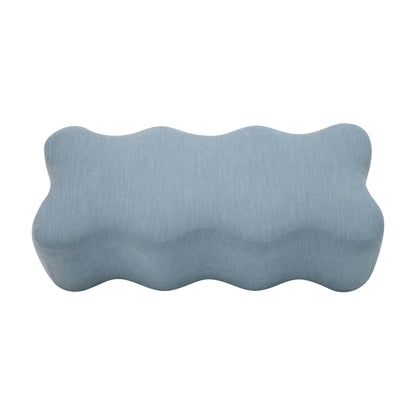 Archie Upholstered Bench in Faded Blue Linen - Skandi London