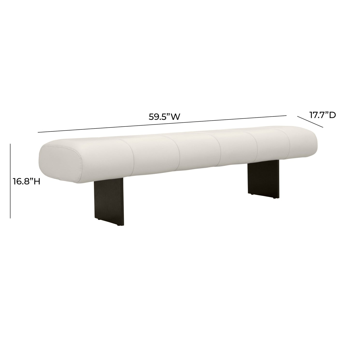 Karol Cream Performance Vegan Leather Bench - Skandi London
