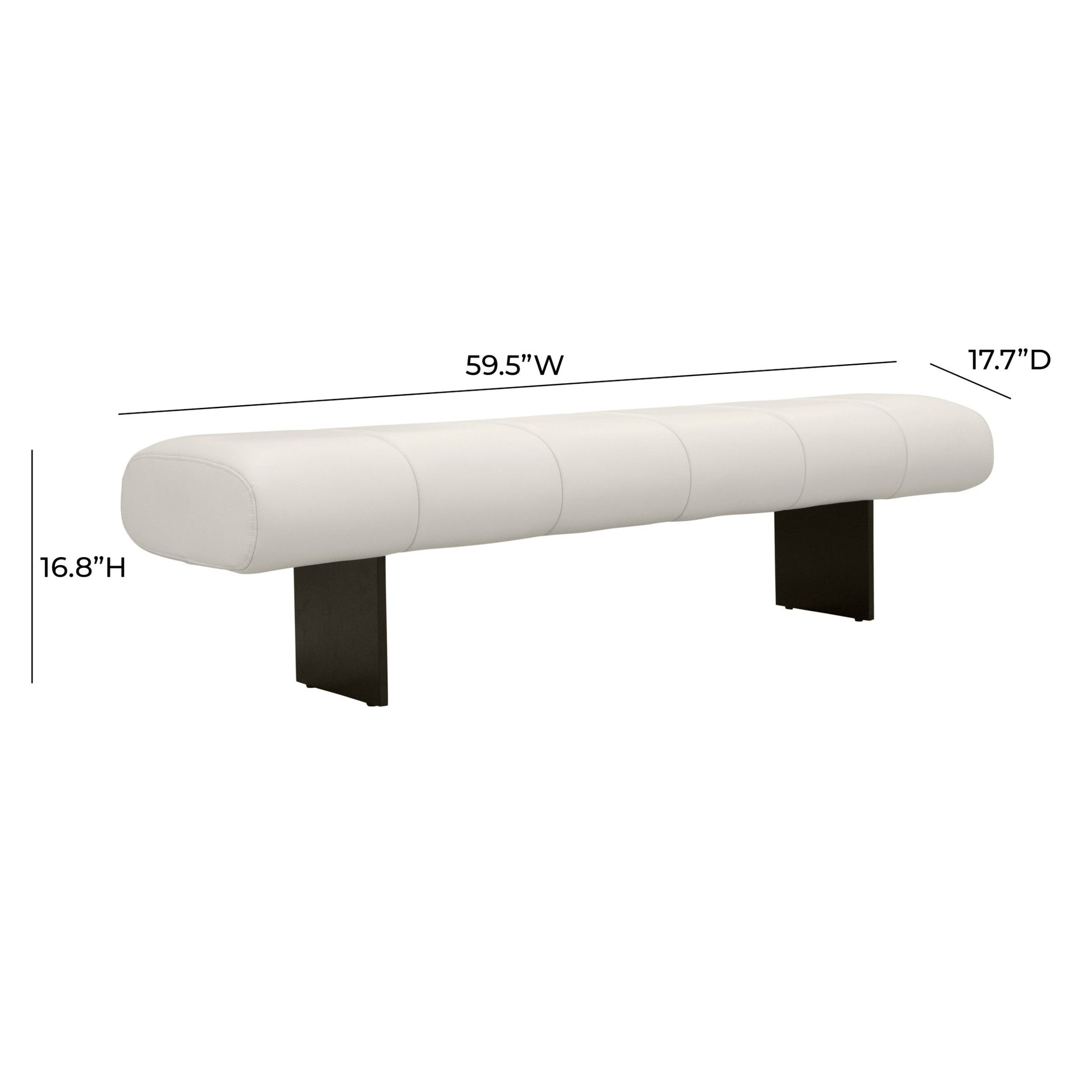 Karol Cream Performance Vegan Leather Bench - Skandi London