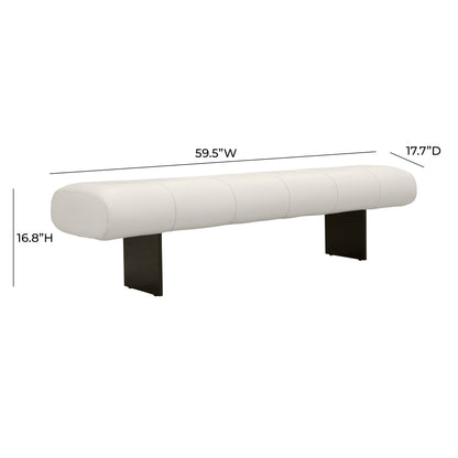 Karol Cream Performance Vegan Leather Bench - Skandi London