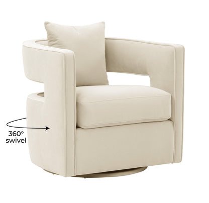 Kennedy Cream Swivel Chair - Skandi London