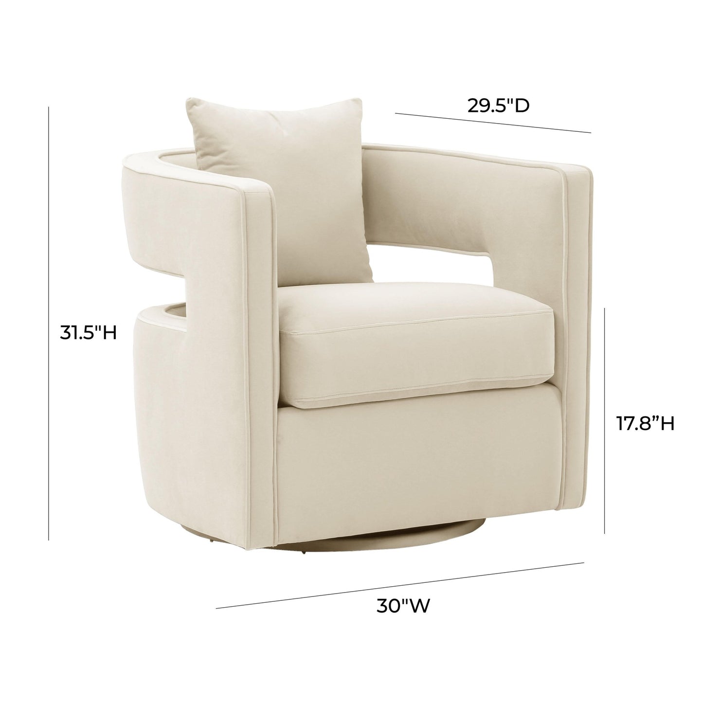 Kennedy Cream Swivel Chair - Skandi London