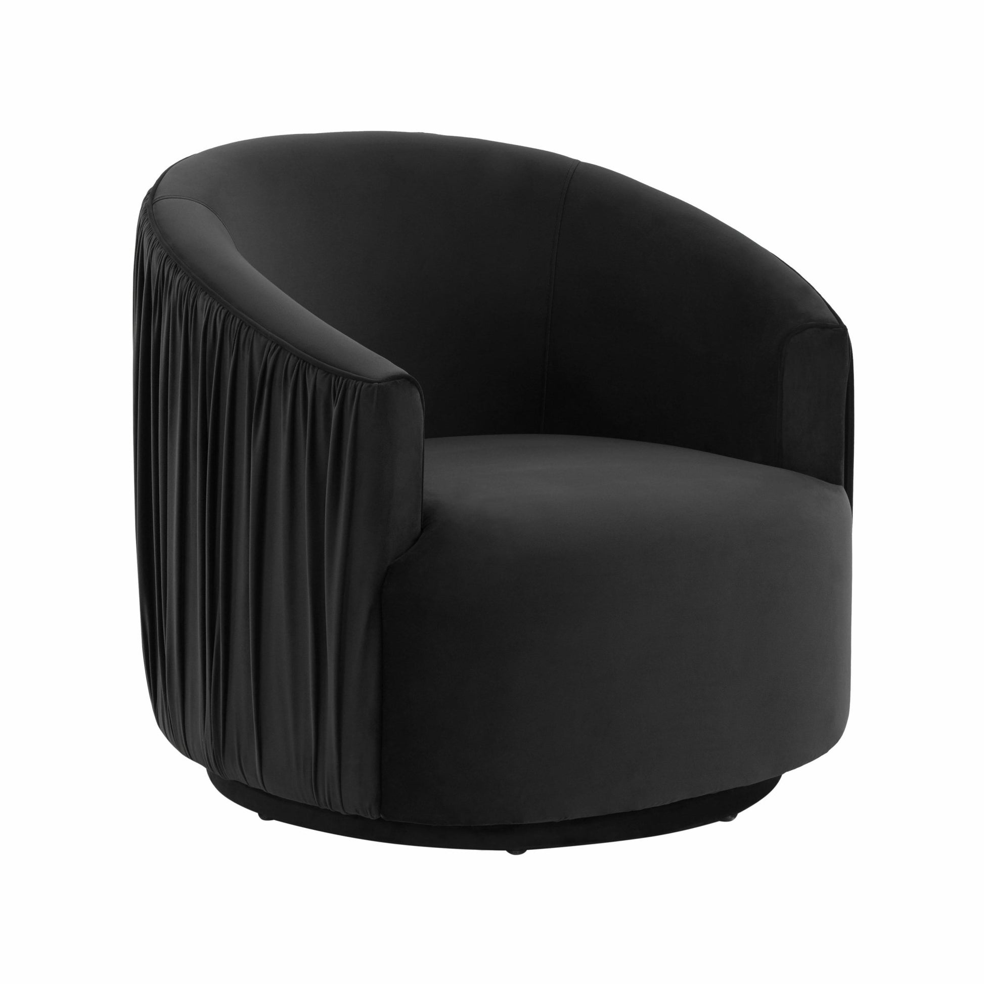 London Black Pleated Swivel Chair - Skandi London