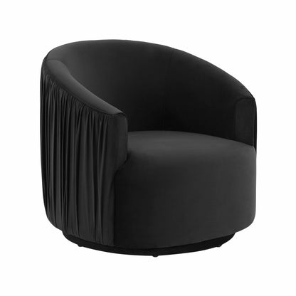 London Black Pleated Swivel Chair - Skandi London