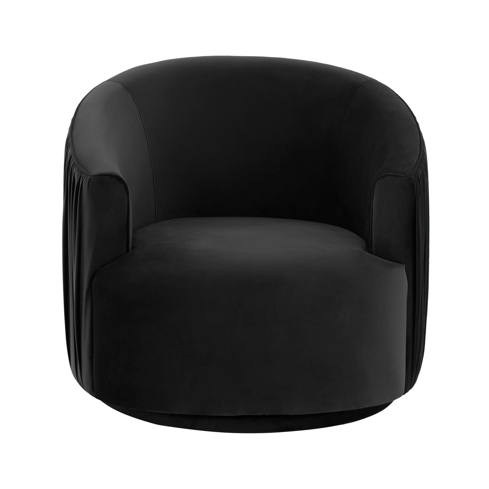 London Black Pleated Swivel Chair - Skandi London