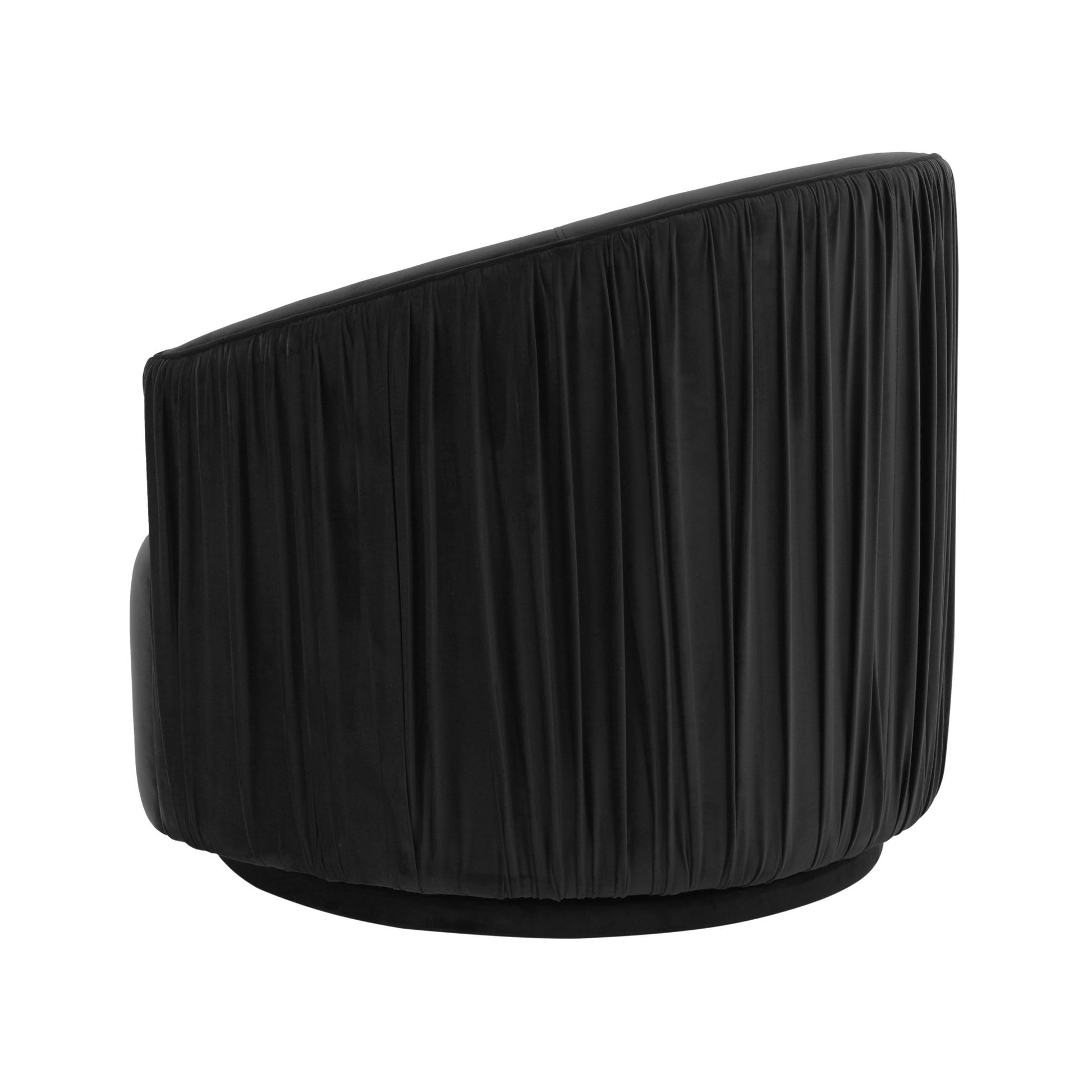 London Black Pleated Swivel Chair - Skandi London