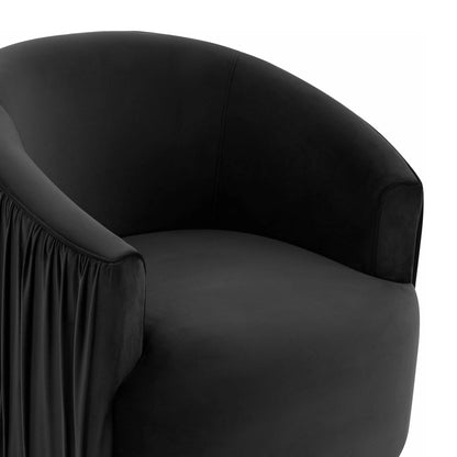 London Black Pleated Swivel Chair - Skandi London
