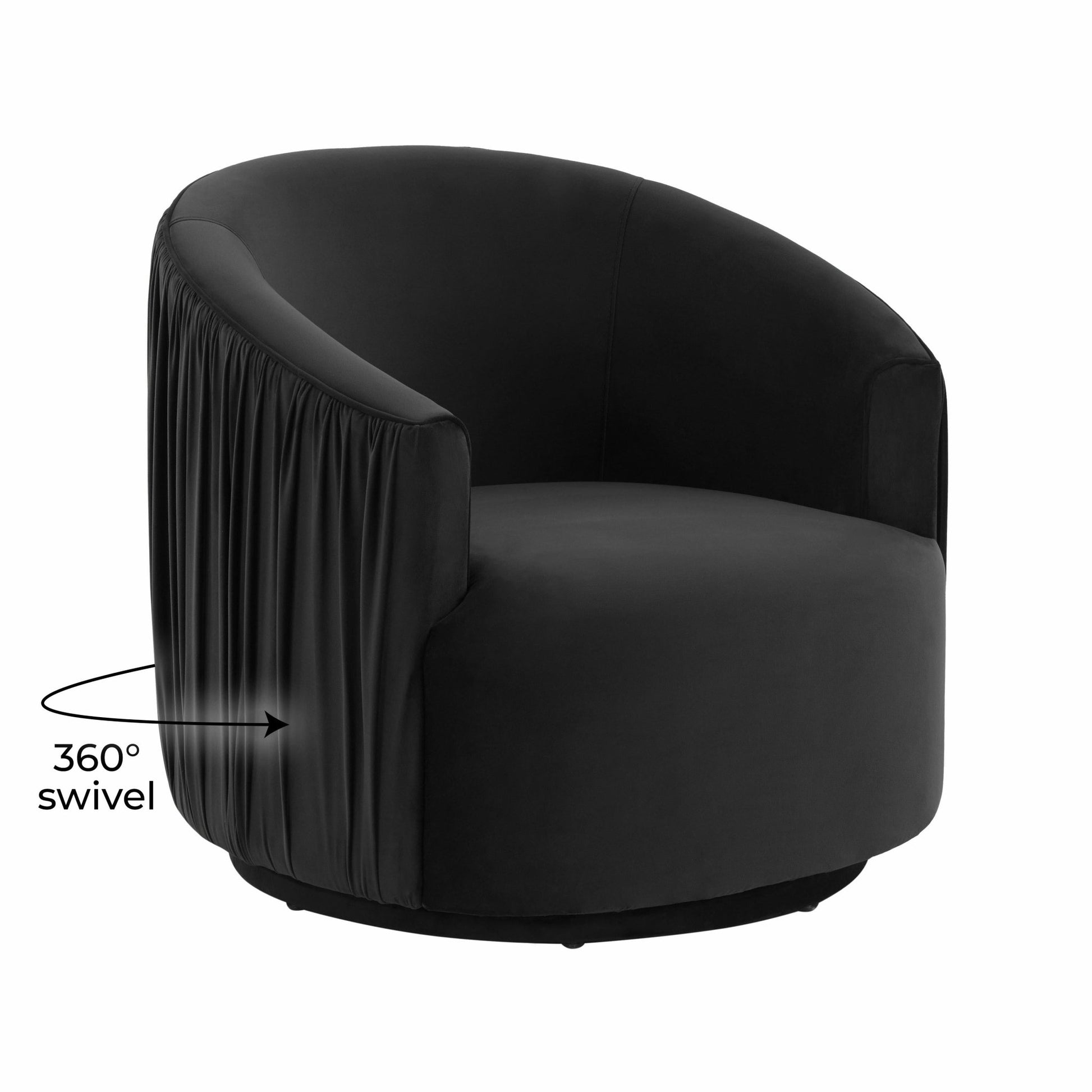 London Black Pleated Swivel Chair - Skandi London