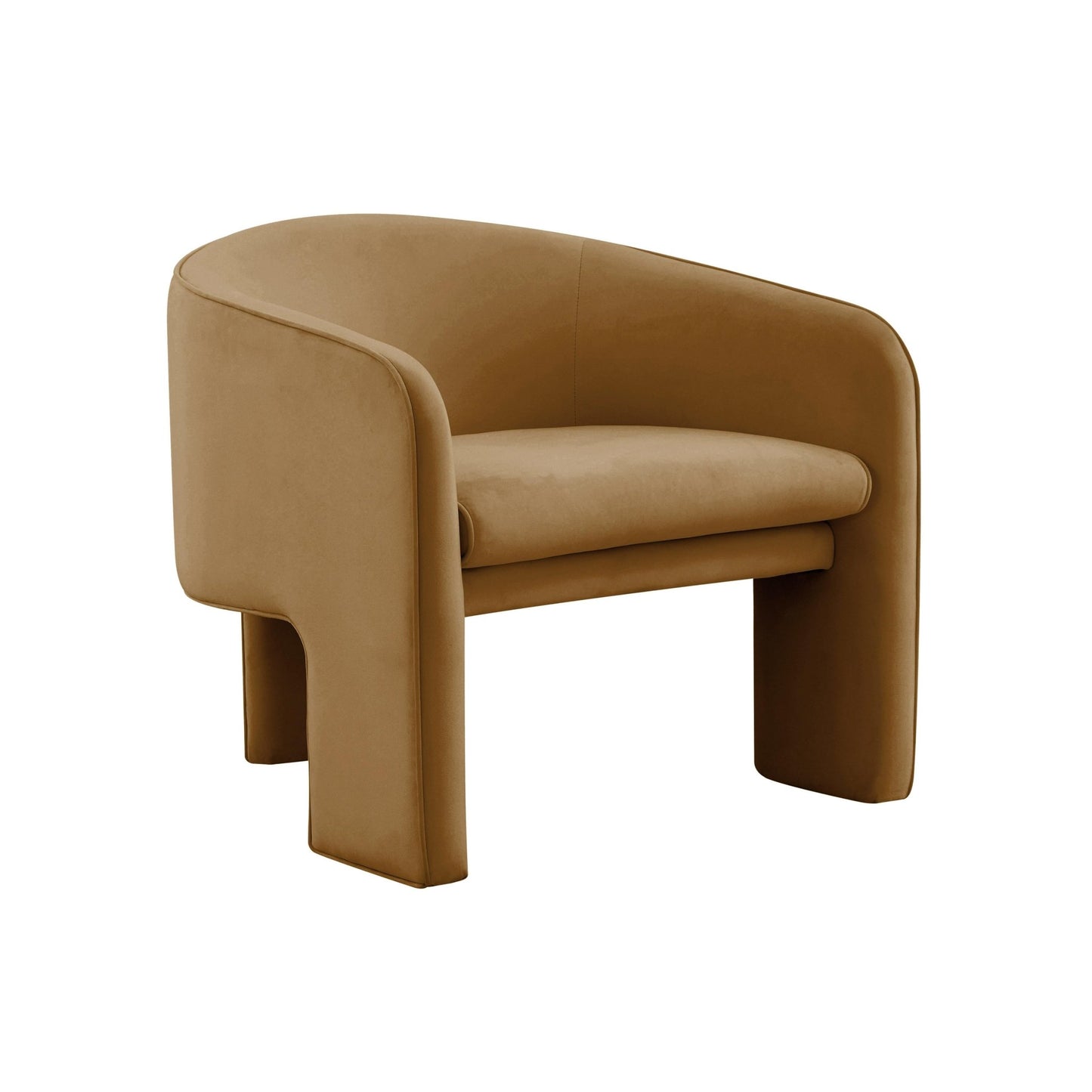 Marla Cognac Velvet Accent Chair - Skandi London