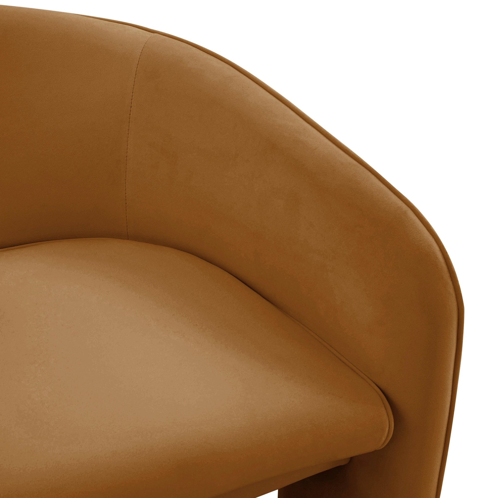 Marla Cognac Velvet Accent Chair - Skandi London