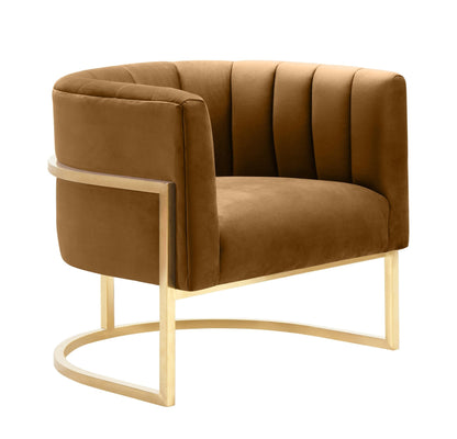 Magnolia Cognac Velvet Chair - Skandi London