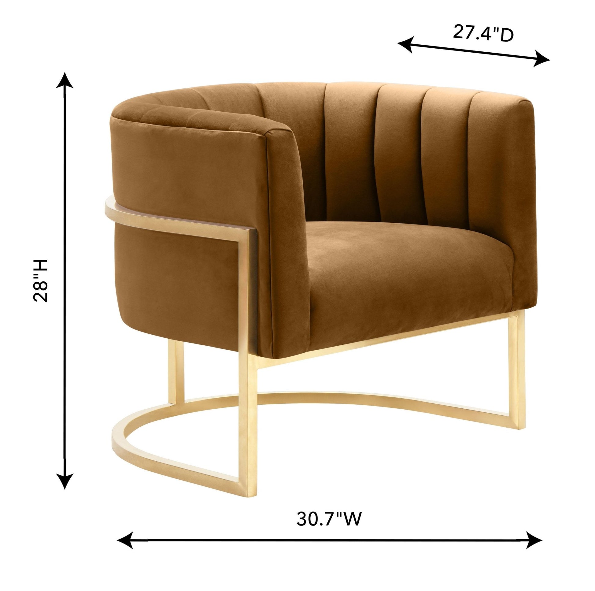 Magnolia Cognac Velvet Chair - Skandi London