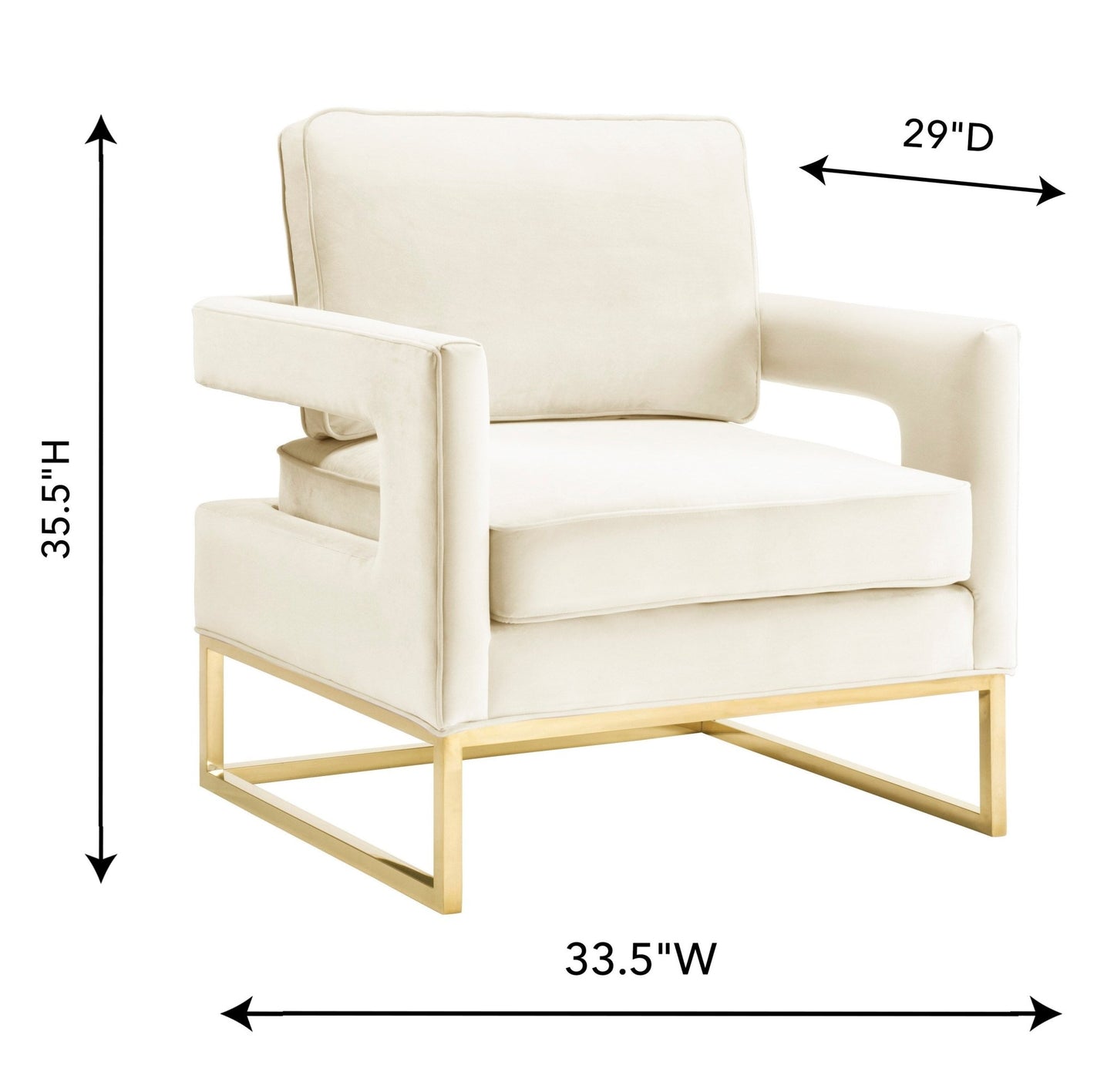Avery Cream Velvet Chair - Skandi London