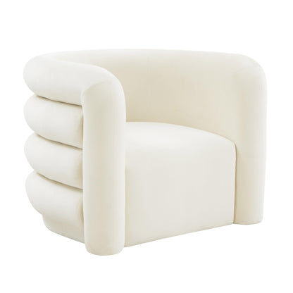 Curves Cream Velvet Lounge Chair - Skandi London