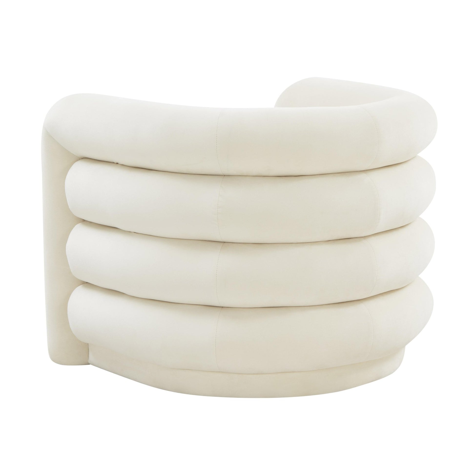 Curves Cream Velvet Lounge Chair - Skandi London