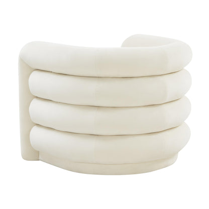 Curves Cream Velvet Lounge Chair - Skandi London