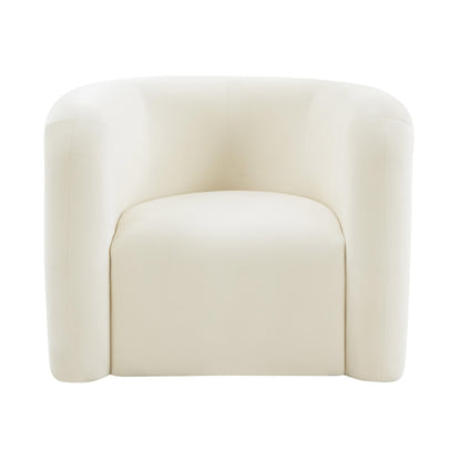Curves Cream Velvet Lounge Chair - Skandi London