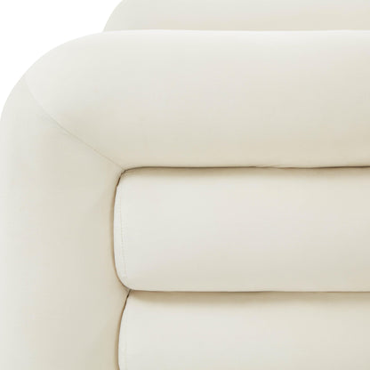 Curves Cream Velvet Lounge Chair - Skandi London