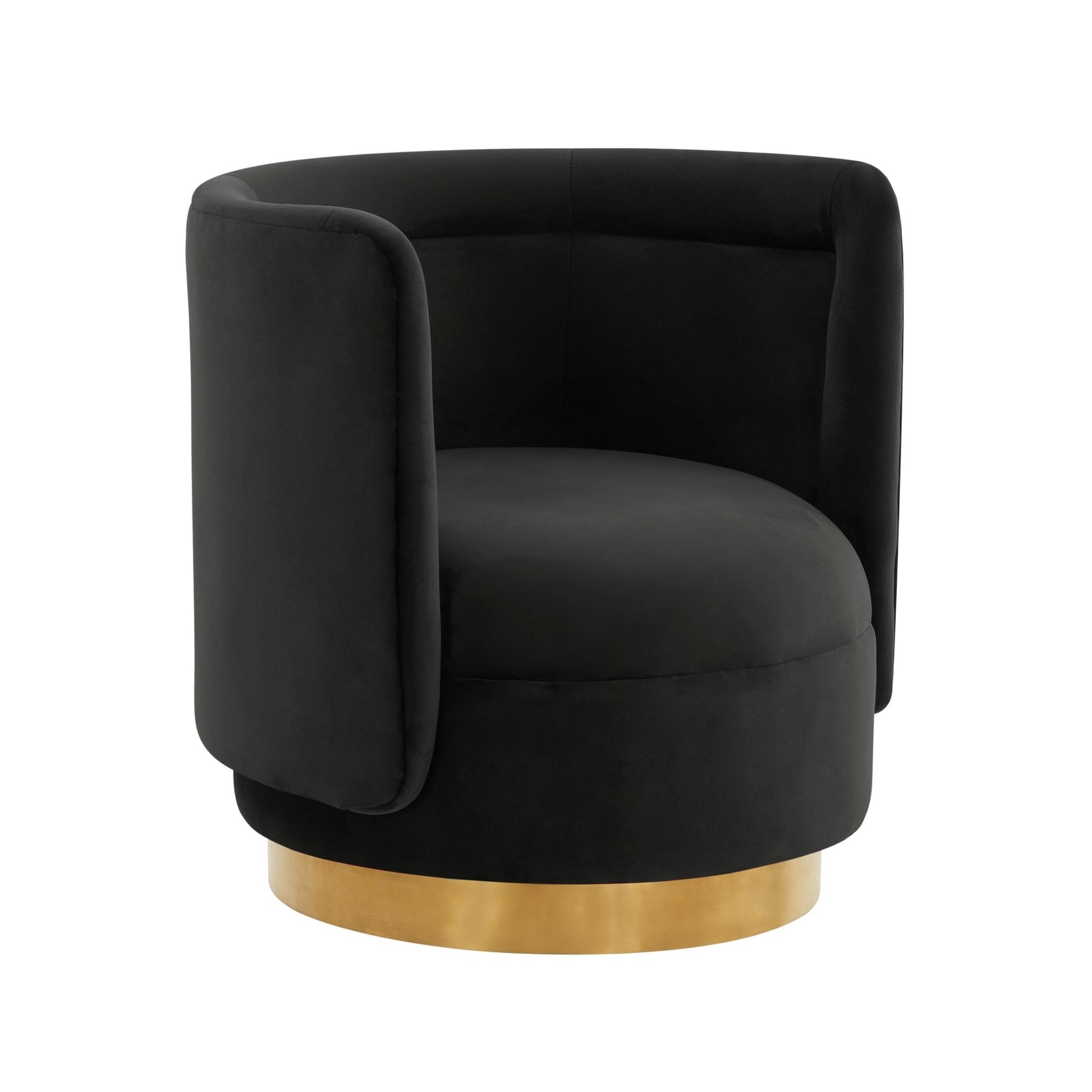 Remy Black Velvet Swivel Chair - Skandi London