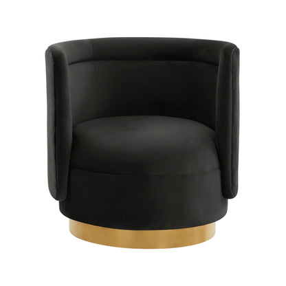 Remy Black Velvet Swivel Chair - Skandi London