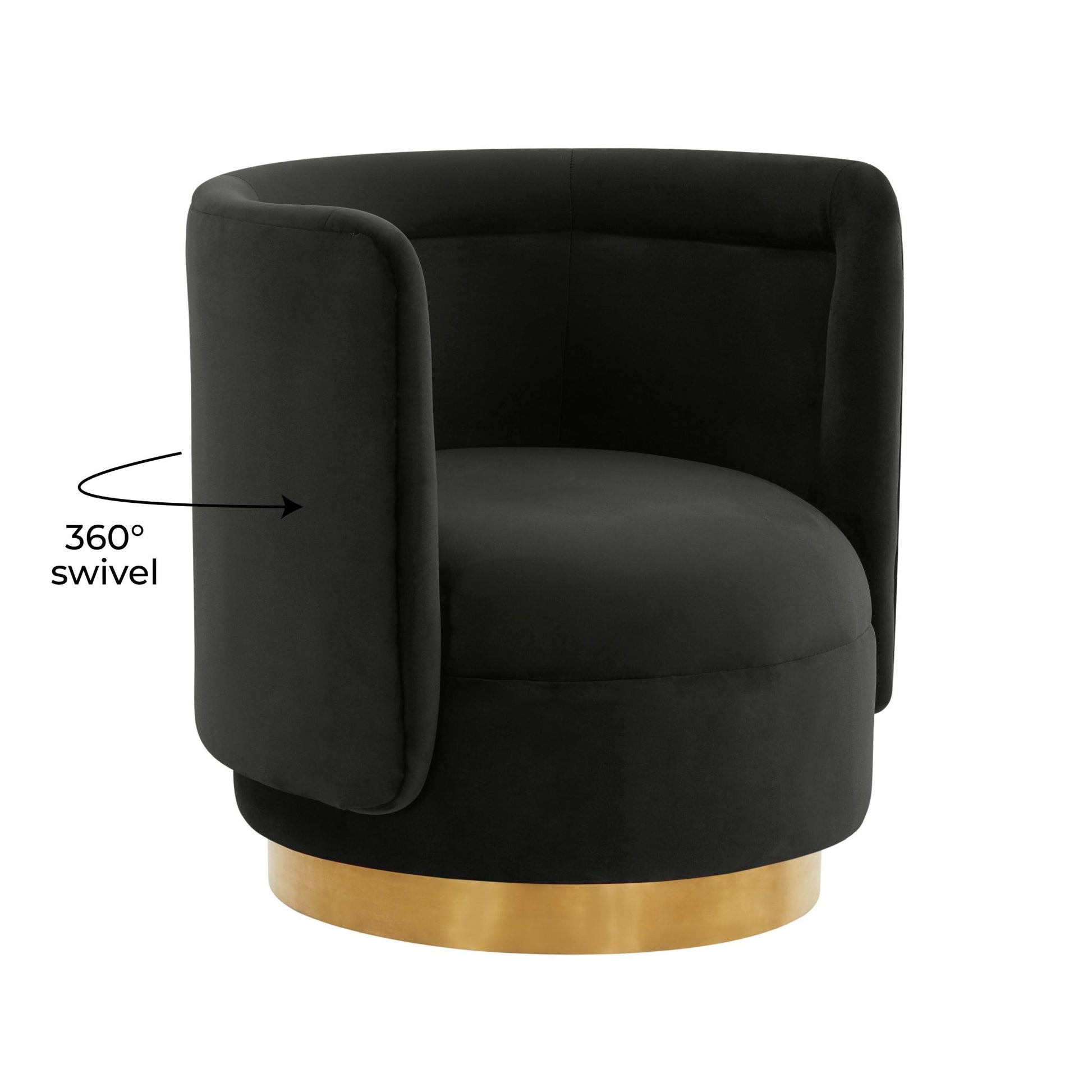 Remy Black Velvet Swivel Chair - Skandi London