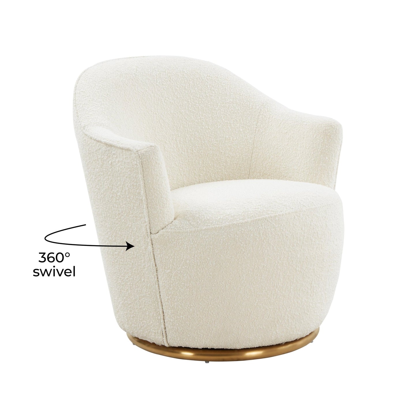 Skyla Boucle Swivel Chair - Skandi London