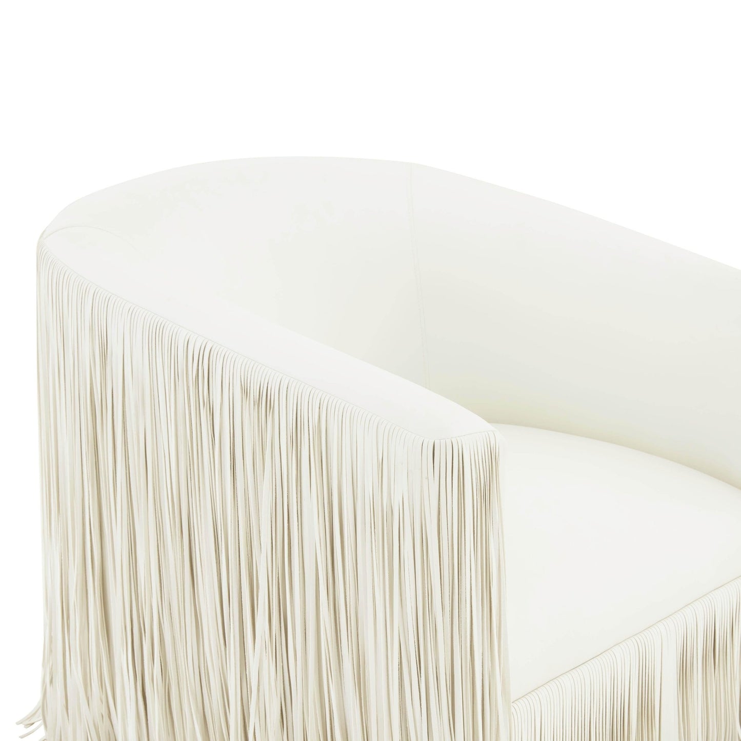 Shag Me Ivory Vegan Leather Swivel Chair - Skandi London