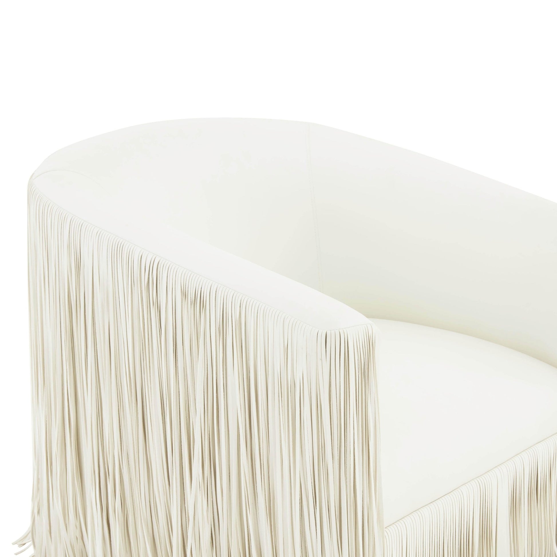 Shag Me Ivory Vegan Leather Swivel Chair - Skandi London