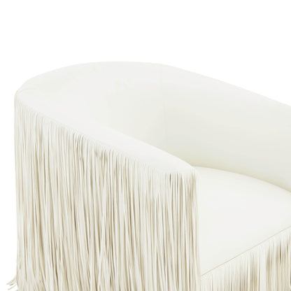 Shag Me Ivory Vegan Leather Swivel Chair - Skandi London