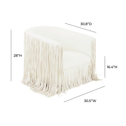 Shag Me Ivory Vegan Leather Swivel Chair - Skandi London