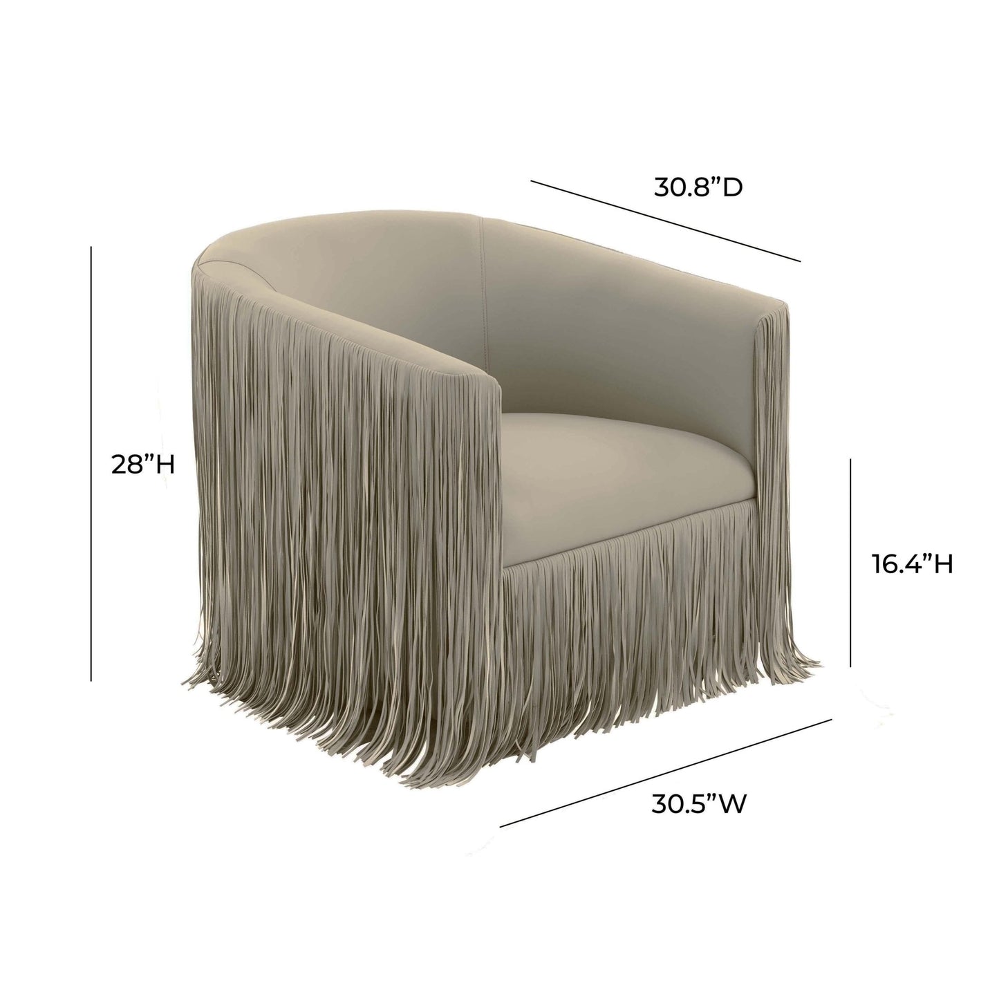 Shag Me Grey Vegan Leather Swivel Chair - Skandi London