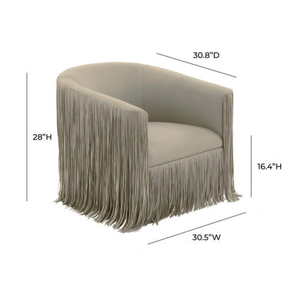 Shag Me Grey Vegan Leather Swivel Chair - Skandi London