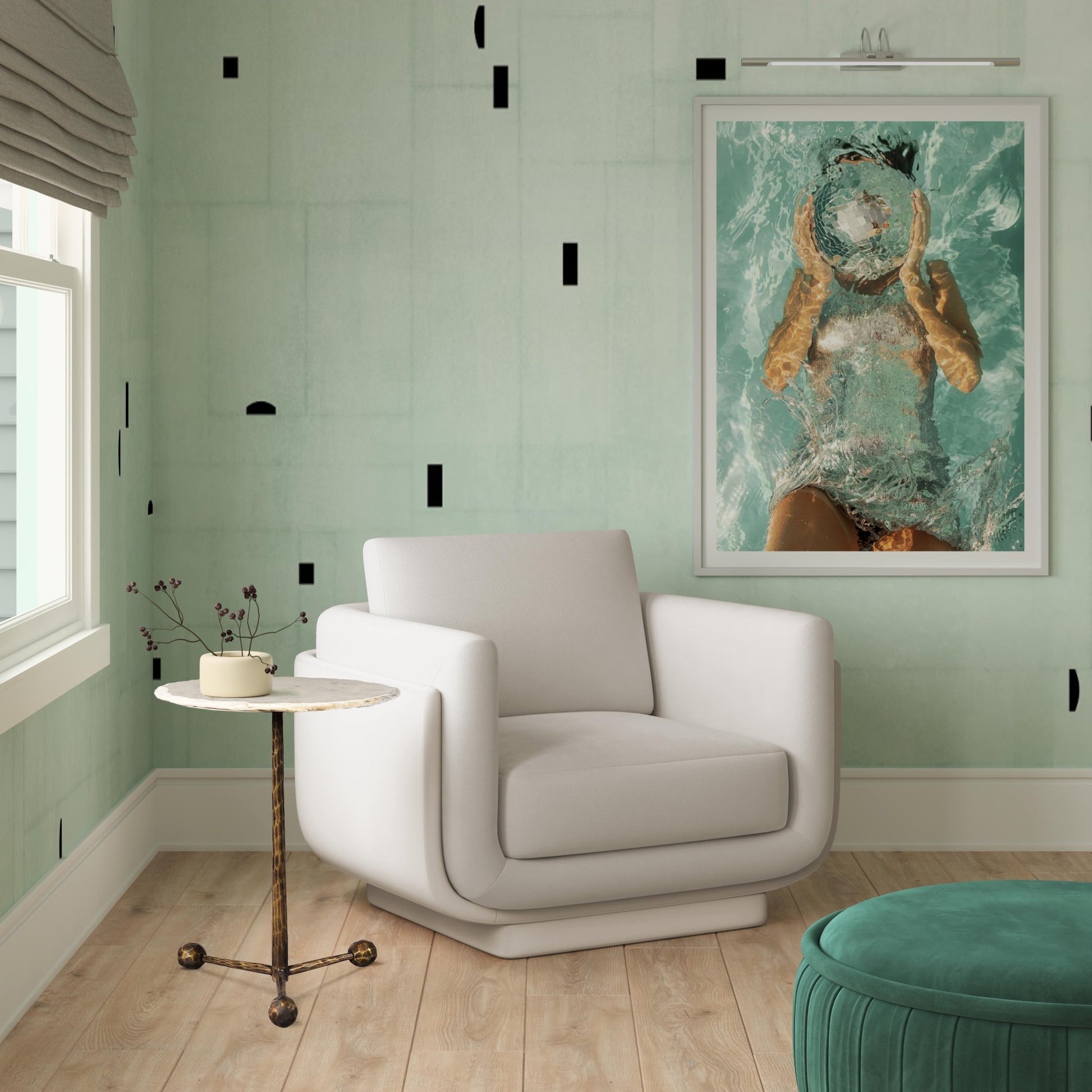 Rhonnie Cream Monotone Armchair - Skandi London