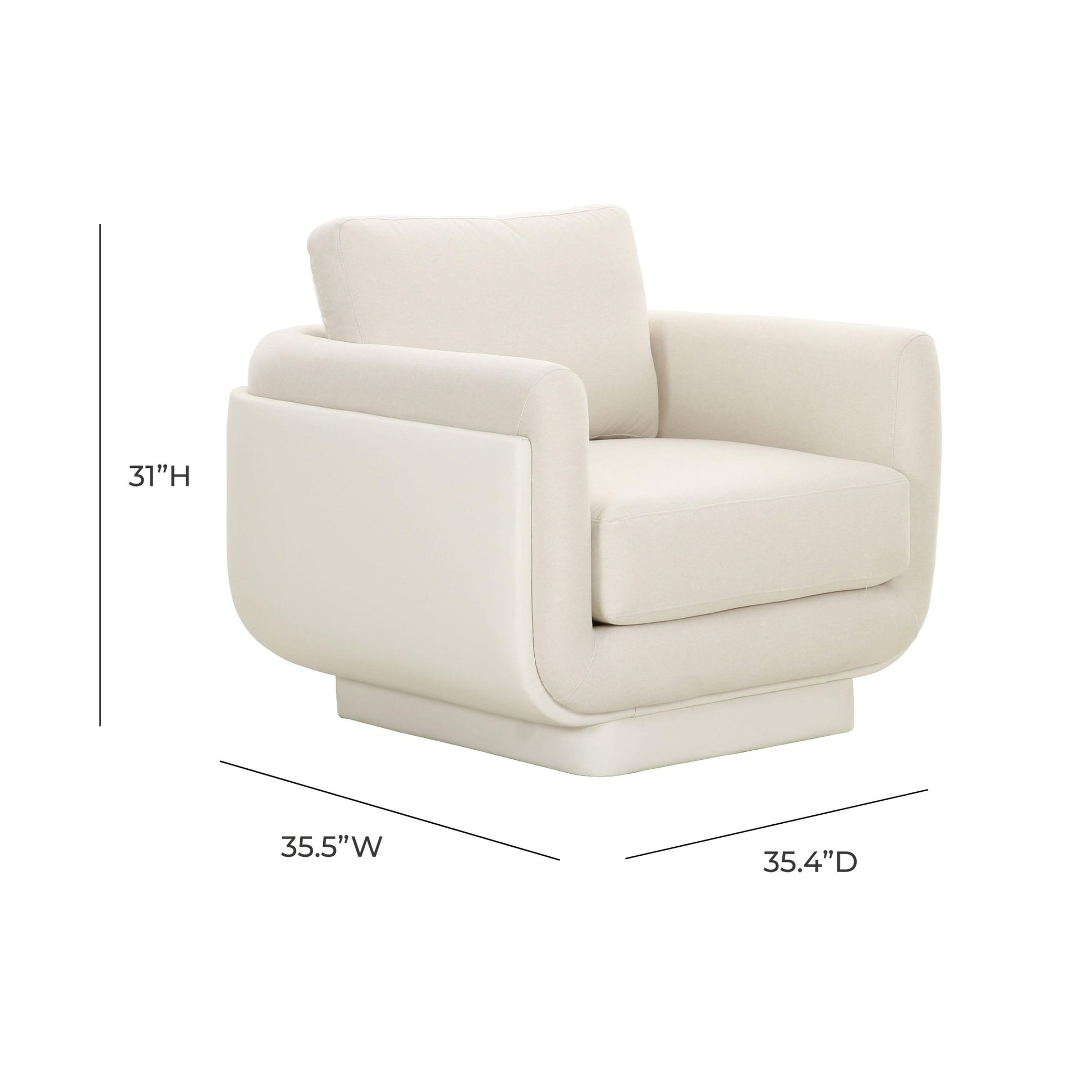 Rhonnie Cream Monotone Armchair - Skandi London