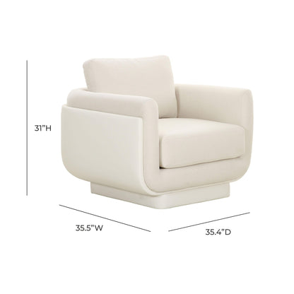 Rhonnie Cream Monotone Armchair - Skandi London