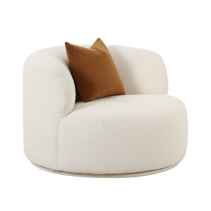 Fickle Cream Boucle Swivel Chair - Skandi London