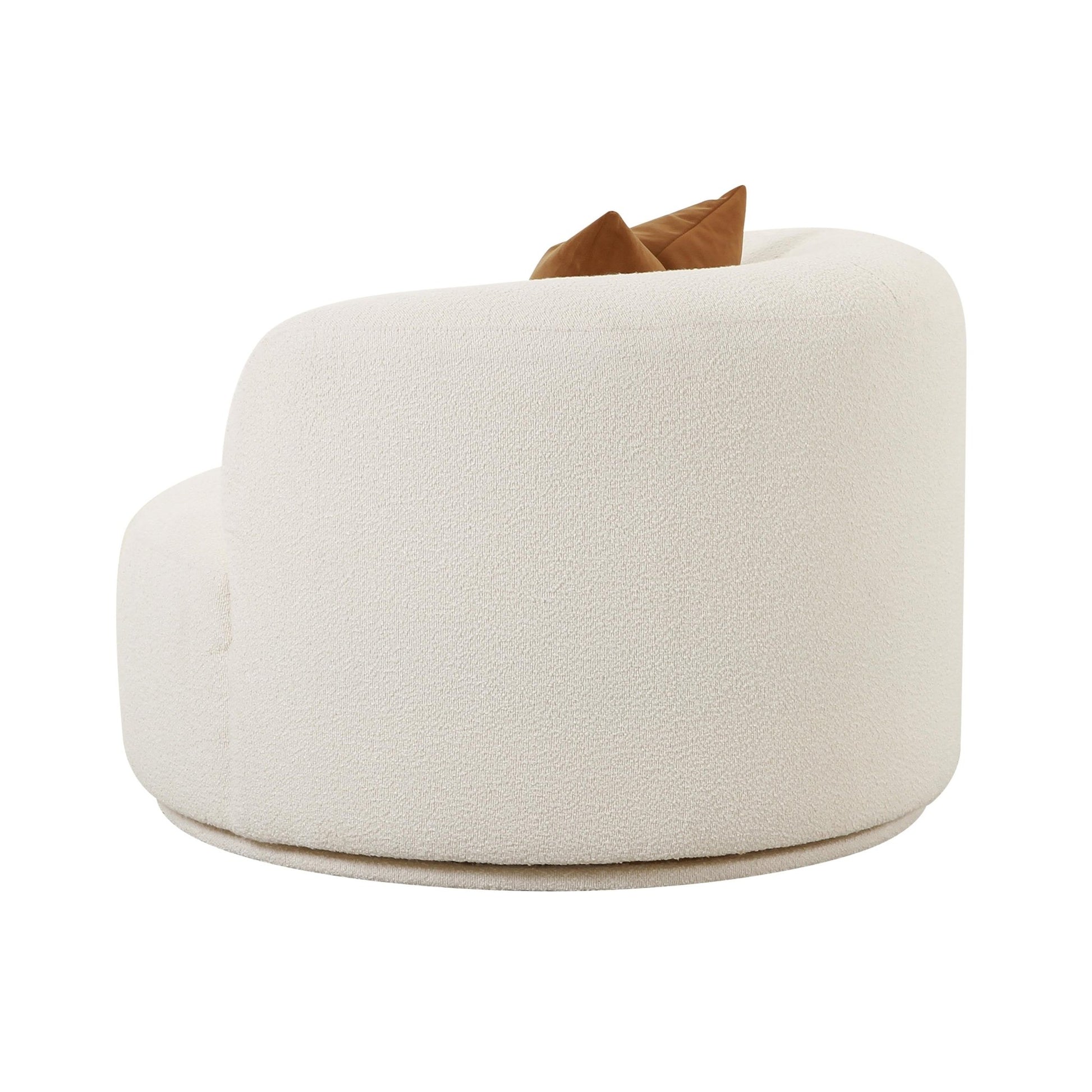 Fickle Cream Boucle Swivel Chair - Skandi London