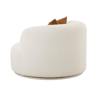 Fickle Cream Boucle Swivel Chair - Skandi London