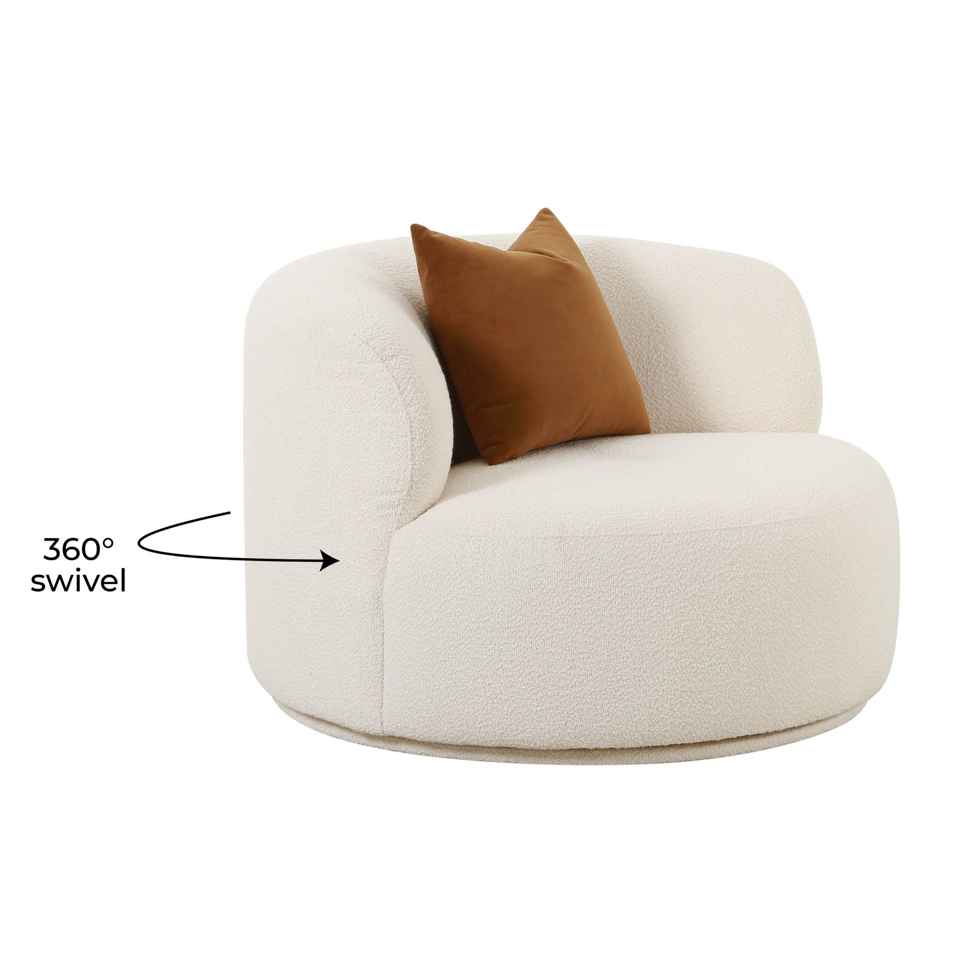 Fickle Cream Boucle Swivel Chair - Skandi London
