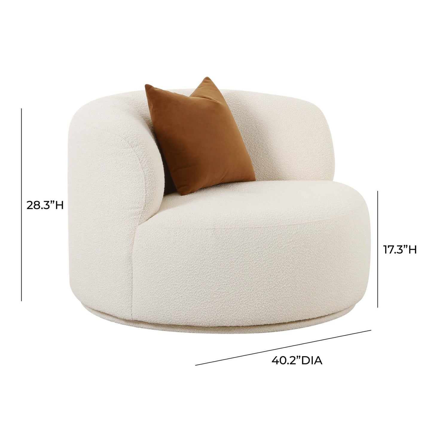 Fickle Cream Boucle Swivel Chair - Skandi London