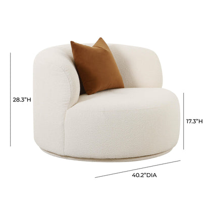 Fickle Cream Boucle Swivel Chair - Skandi London