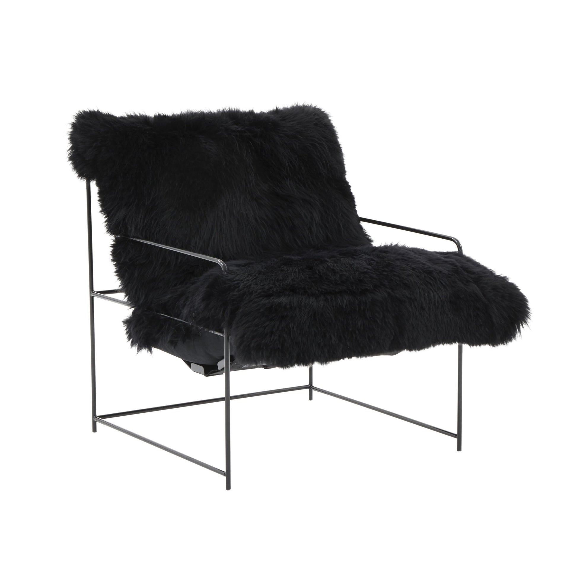 Kimi Black Genuine Sheepskin Chair - Skandi London
