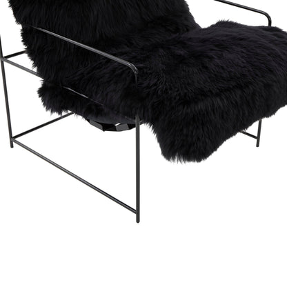 Kimi Black Genuine Sheepskin Chair - Skandi London