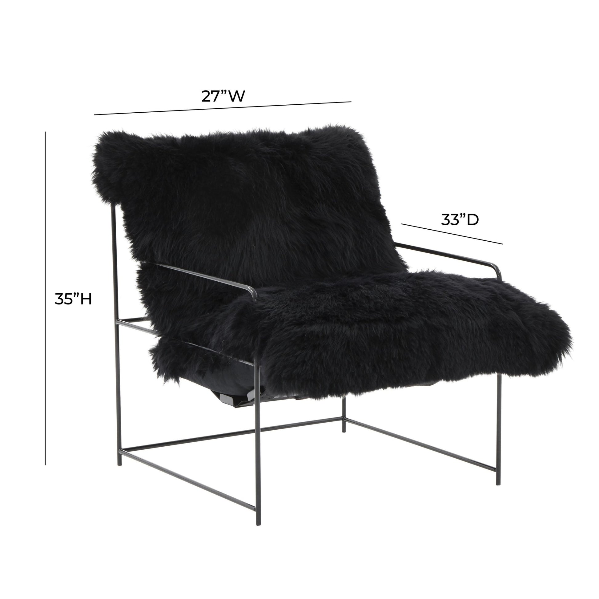Kimi Black Genuine Sheepskin Chair - Skandi London