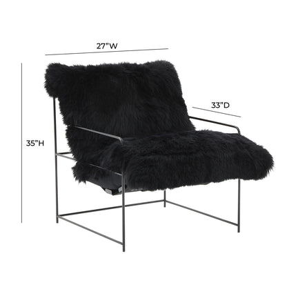 Kimi Black Genuine Sheepskin Chair - Skandi London