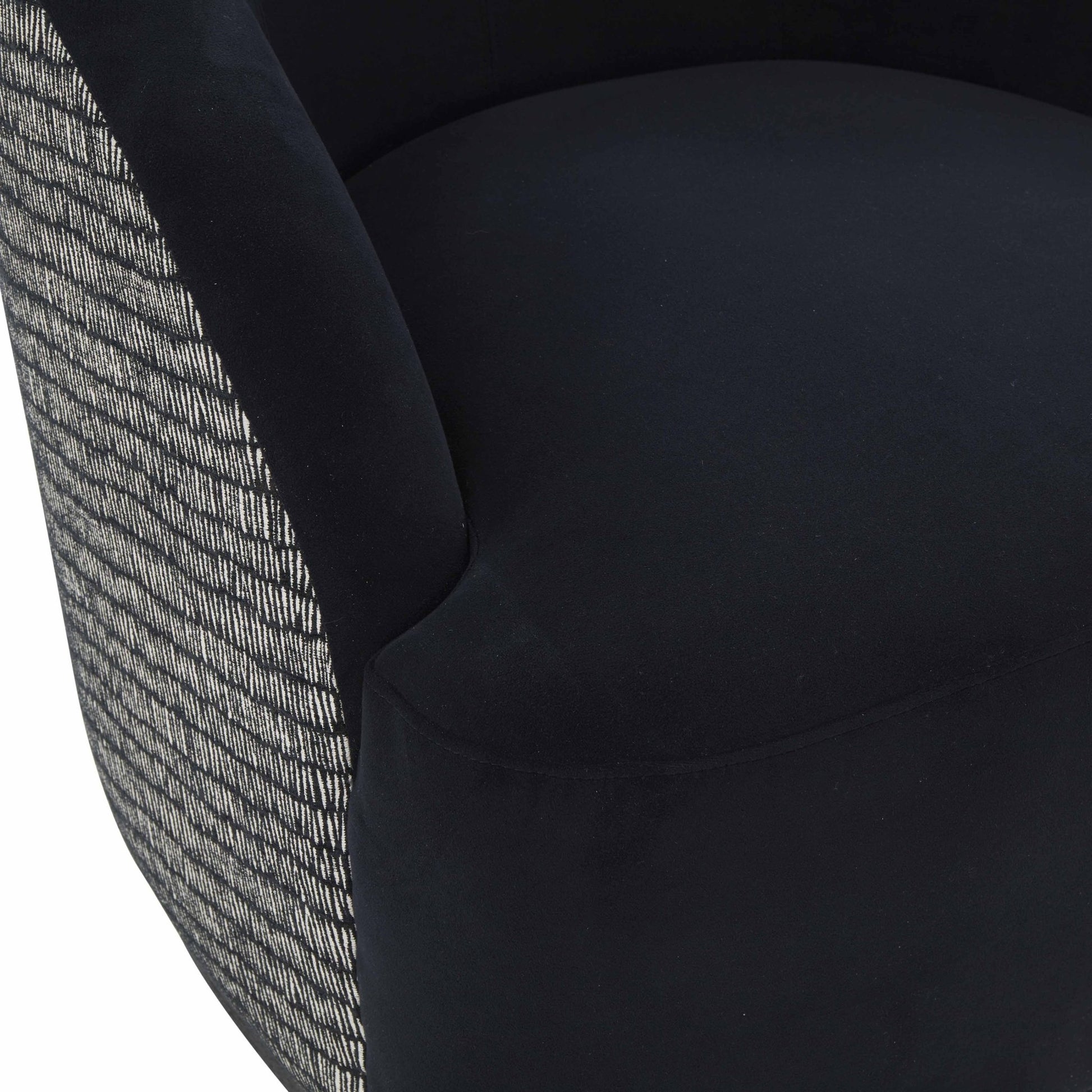 Reese Black Velvet Swivel Chair - Skandi London